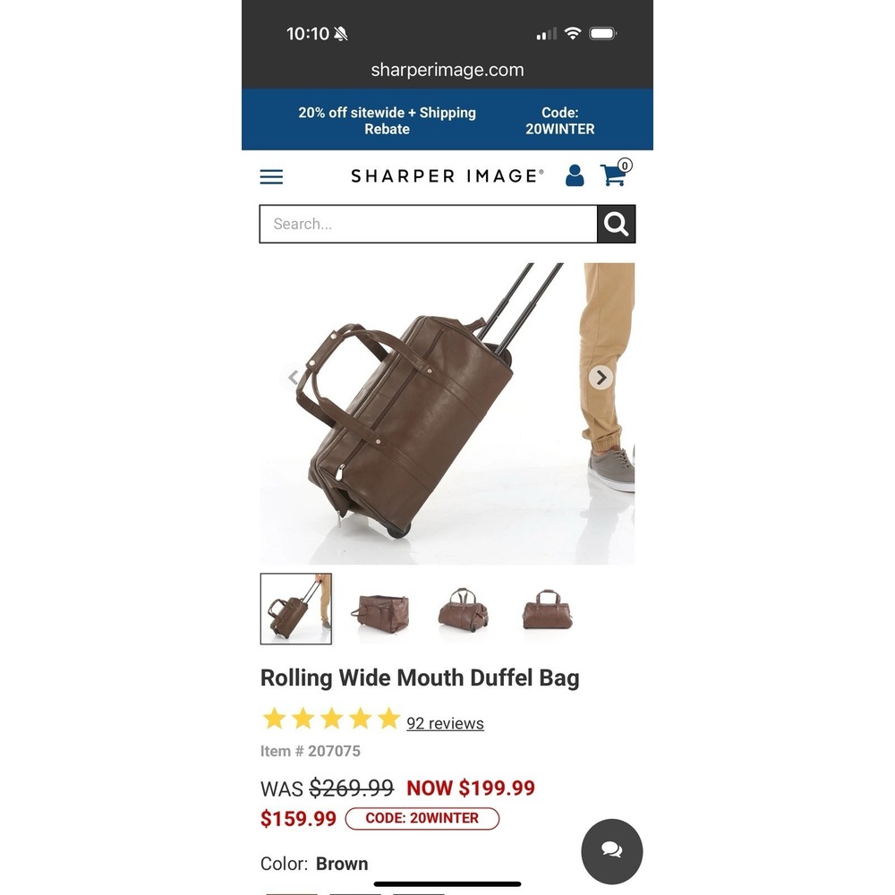 Kluge Genuine Cowhide Leather Rolling duffel Carry-On Bag‎ $199 Used Once